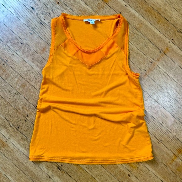 Robbi & Nikki Tangerine Tank Top, Raw Edge detailing, XS - Picture 3 of 7